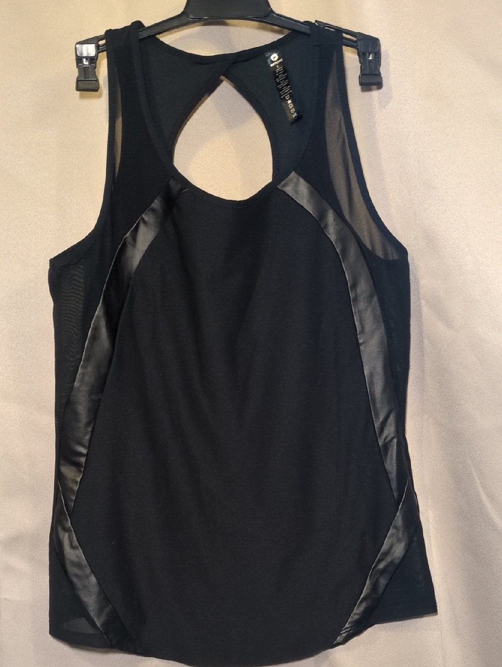 90 Degree By Reflex Black Mesh Trim Racerback Tank